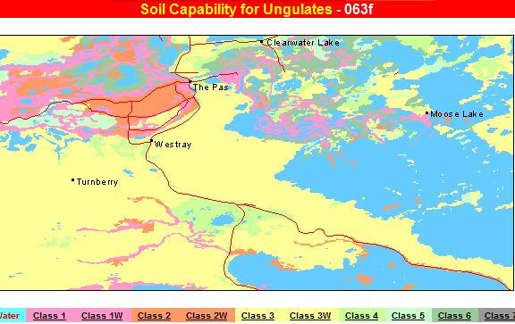 ungulate capability  The Pas area, Manitoba